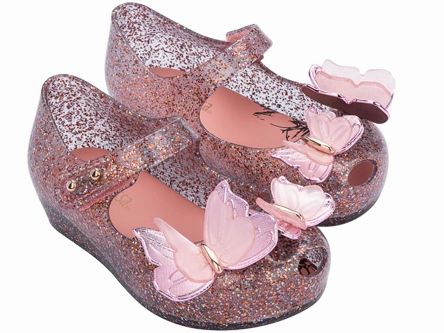 Bailarinas Mini Melissa Ultragirl Butterfly Multi Glitter Bebe - Rosas - Argentina THD-861049